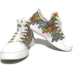 Skechers Snoop Dogg Jen Stark White Multi-Color Drip Sneakers Women's Size 7.5